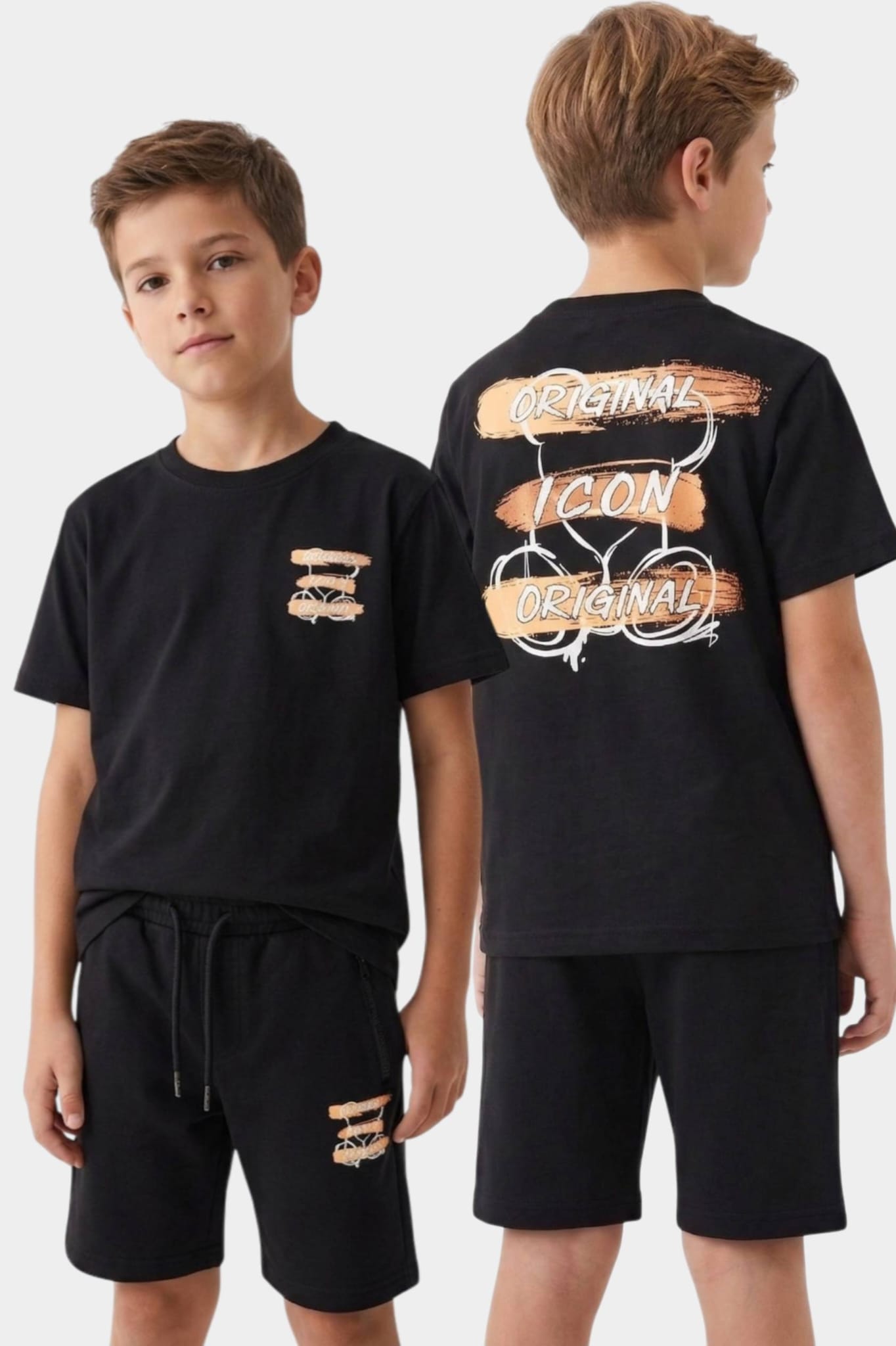 ICON Original Kids BL1028-2 – Zwart – t-shirtset voor kids