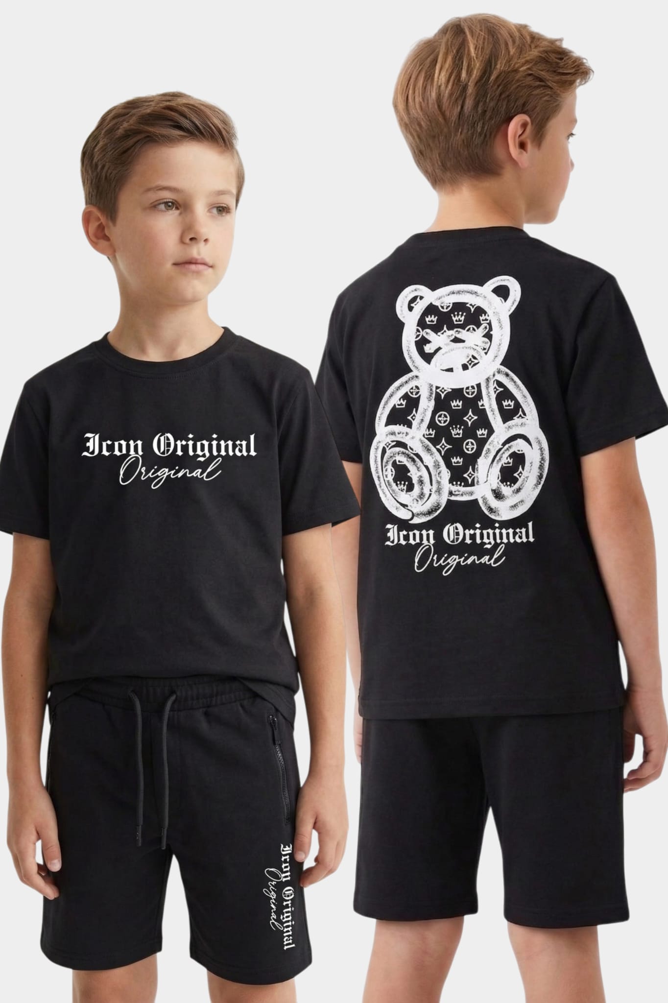 ICON Original Kids BL1041-1 – Zwart – t-shirtset voor kids