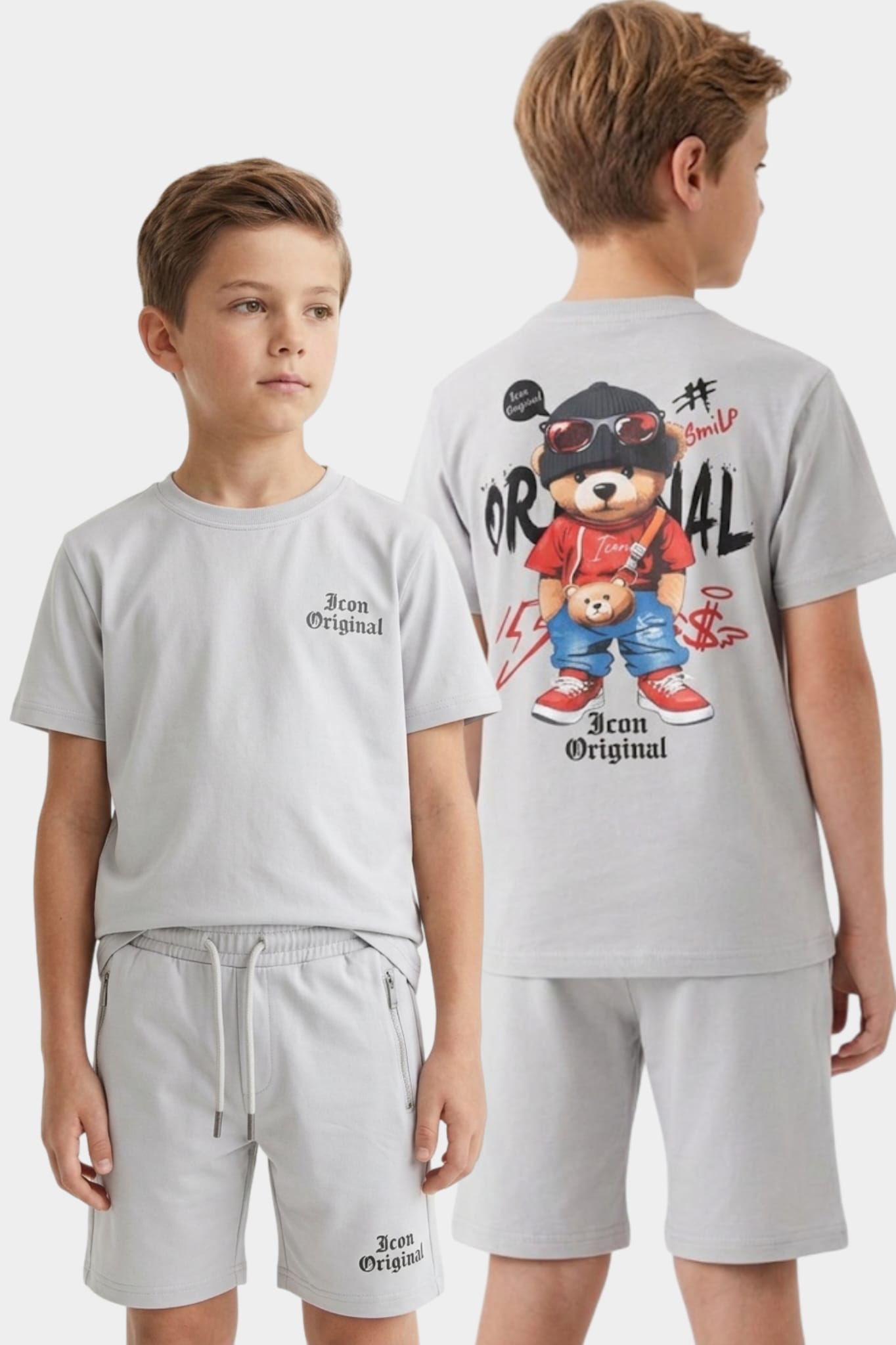 ICON Original Kids BL1043-5 – Grijs – t-shirtset voor kids