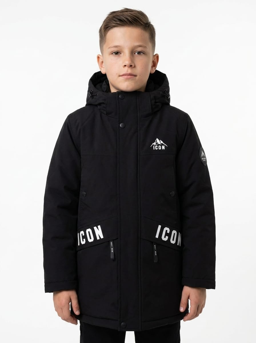 ICON Original Kids DG2616-1 – Zwart – parka voor kids